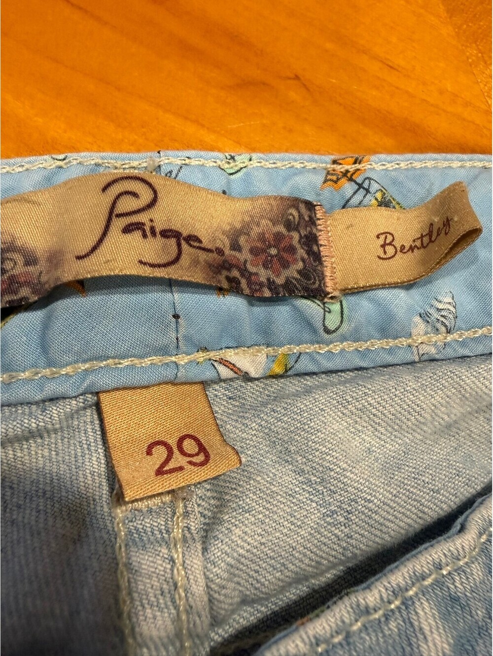 PAIGE Bentley Jeans Womens 29 Light Wash Wide Leg Trouser Stretch Denim 30x28 - Picture 6 of 10